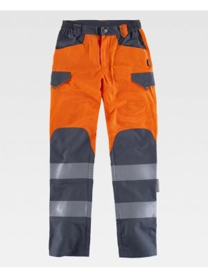 Pantalones reflectantes workteam combinado alta visibilidad de poliÃ©ster para personalizar vista 1
