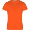 Camisetas técnicas roly camimera de poliéster naranja fluor con logo vista 1